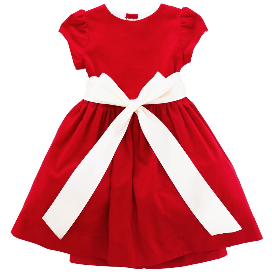 strapless open back dress Bailey Boys Red Corduroy Dress with Pearls