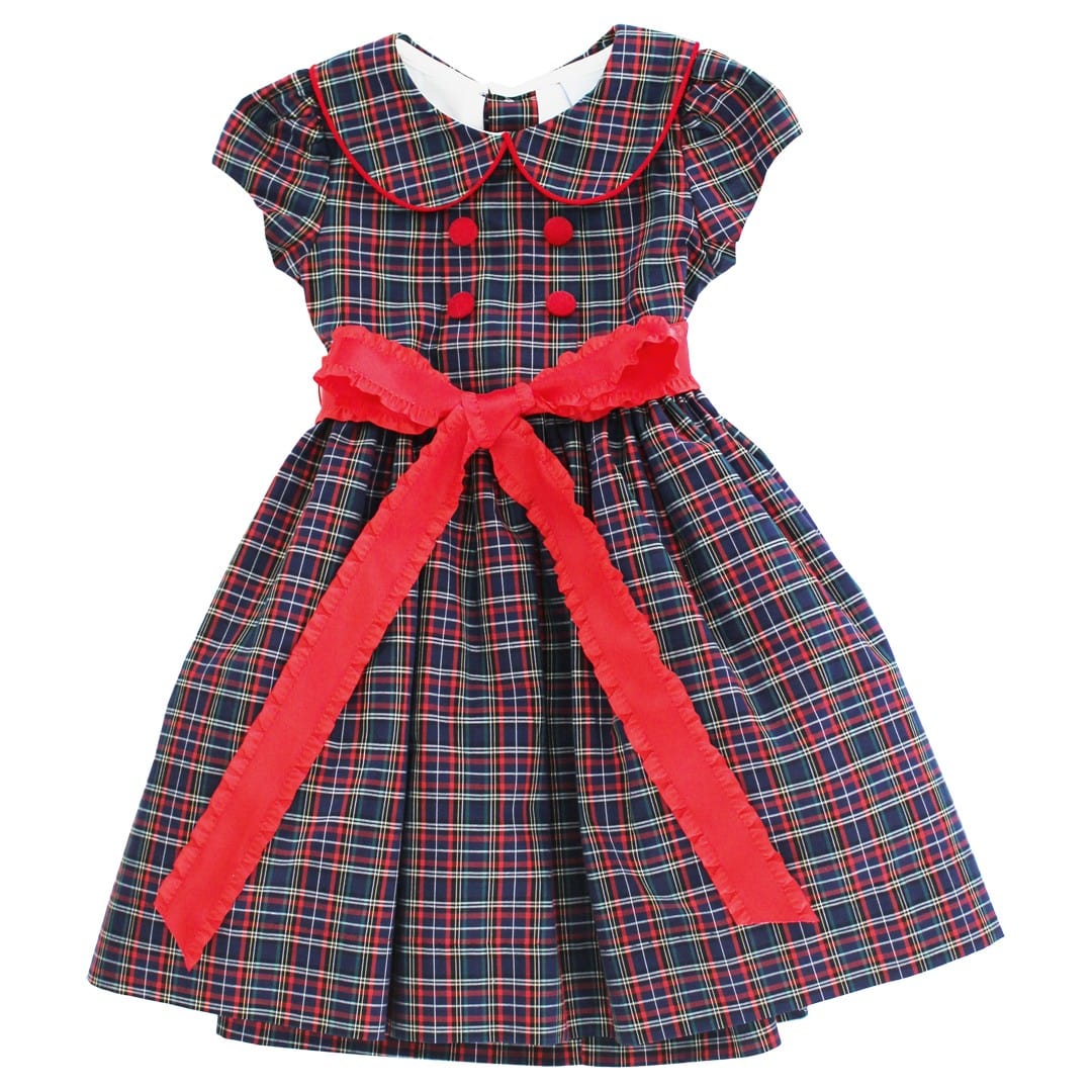 Bailey Boys Bailey Boys Blue Spruce Plaid with Red Cord Dress - Little Miss Muffin Children & Home