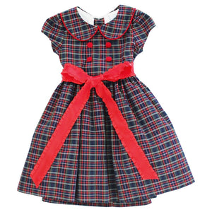 Bailey Boys Bailey Boys Blue Spruce Plaid with Red Cord Dress - Little Miss Muffin Children & Home