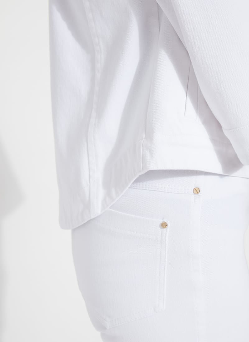 Remi 3/4 Sleeve Denim Jacket in White
