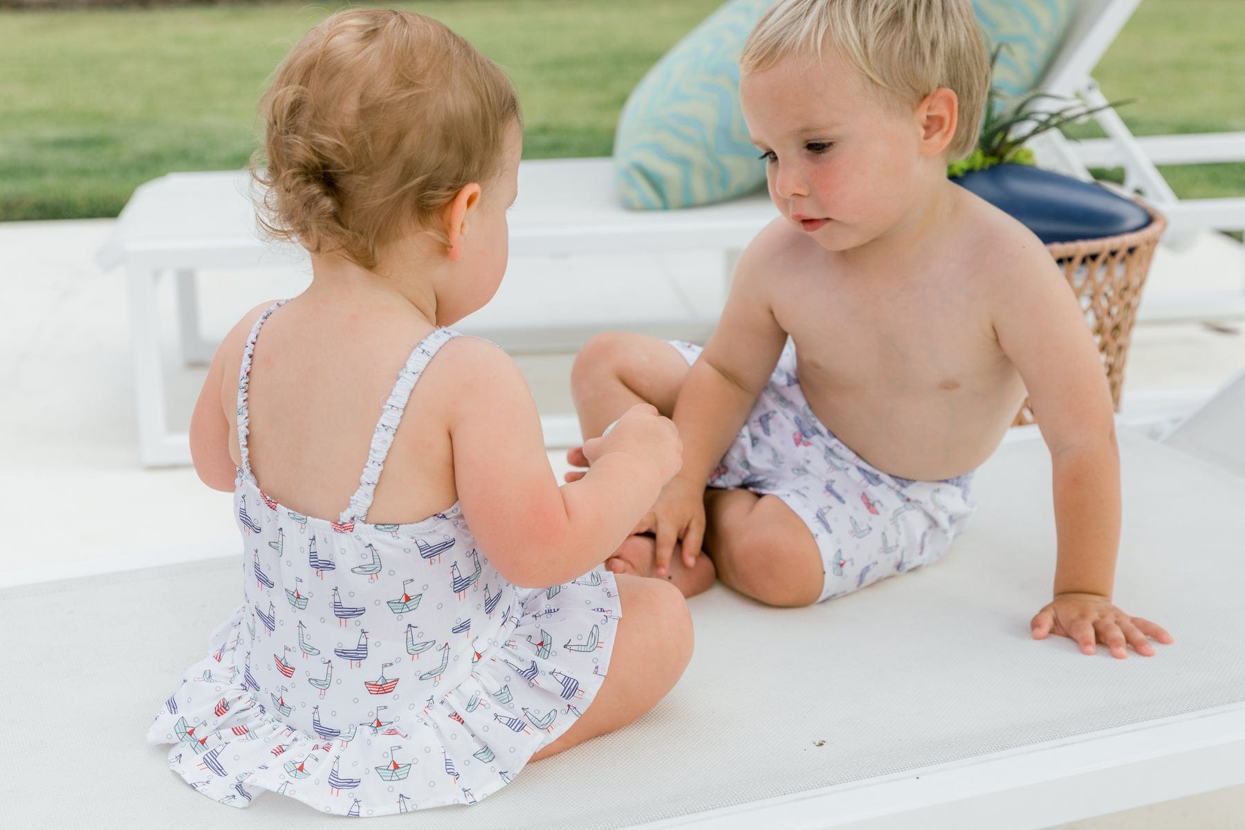 Bailey Boys Bailey Boys Sailing Seagulls 1-Piece Swimsuit with Ruffle - Little Miss Muffin Children & Home
