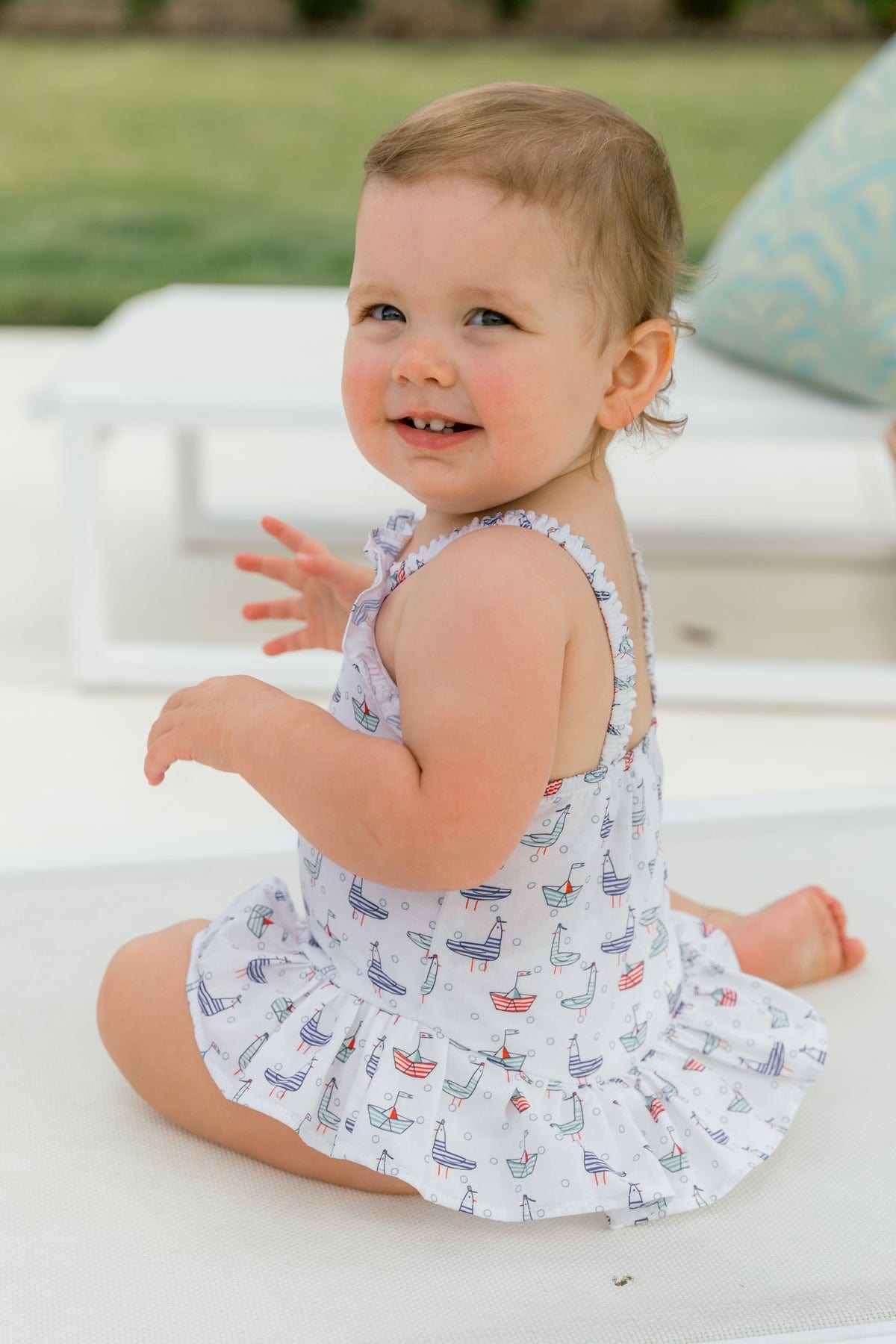 Bailey Boys Bailey Boys Sailing Seagulls 1-Piece Swimsuit with Ruffle - Little Miss Muffin Children & Home