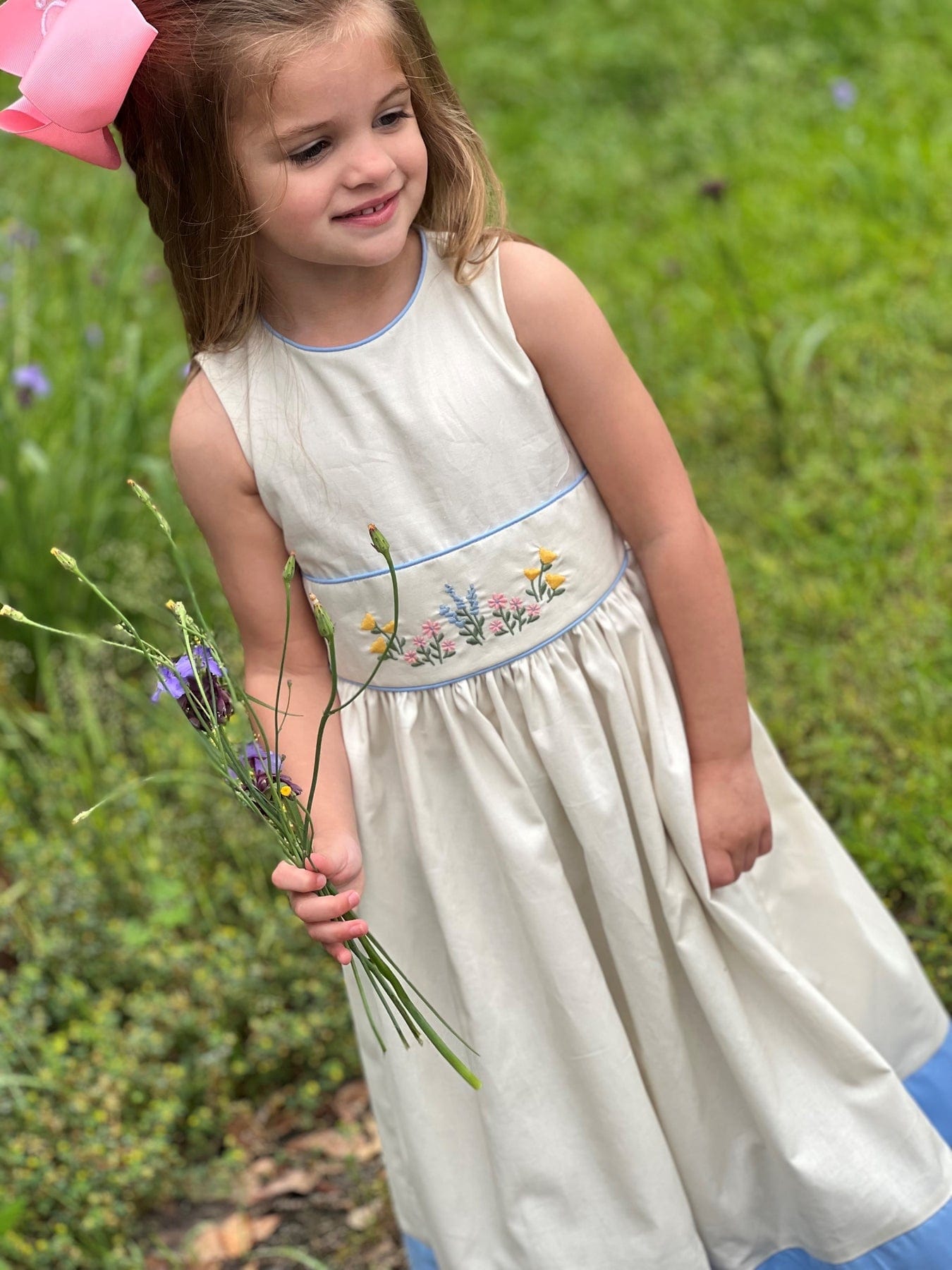 Bailey Boys Bailey Boys Heritage Blue Floral Empire Dress - Little Miss Muffin Children & Home