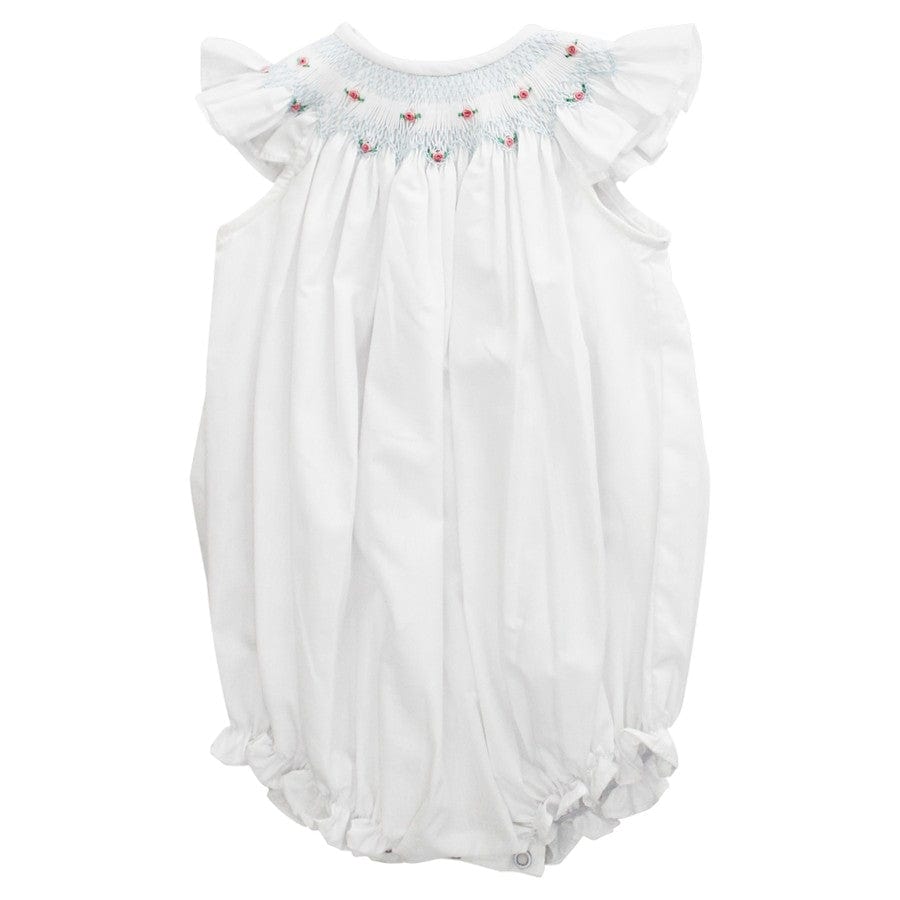 Bailey Boys Baily Boys White with Rosebuds Bishop Short Romper - Little Miss Muffin Children & Home