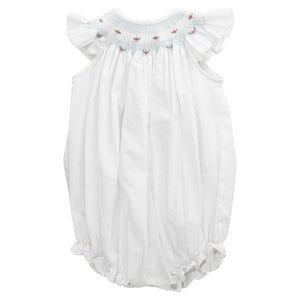 Bailey Boys Baily Boys White with Rosebuds Bishop Short Romper - Little Miss Muffin Children & Home