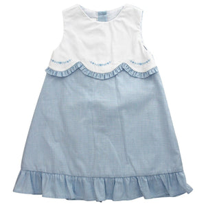 Bailey Boys Bailey Boys Blue Microcheck with Flower Vine Dress - Little Miss Muffin Children & Home