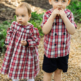 Bailey Boys Bailey Boys Dressy Short Set -Cranberry with Navy Cord - Little Miss Muffin Children & Home