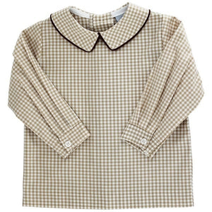 Bailey Boys Bailey Boys Khaki Check Boys Piped Shirt - Little Miss Muffin Children & Home