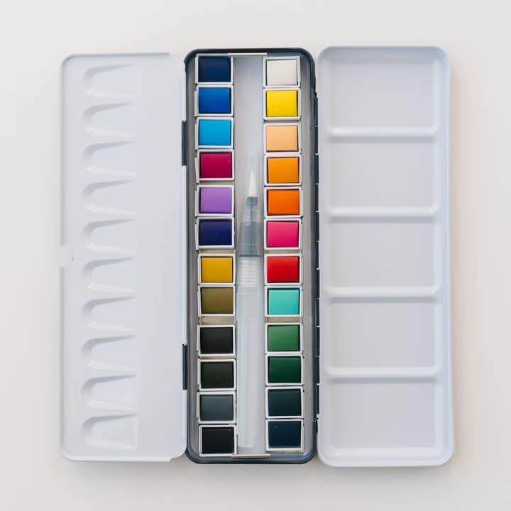 24 Color Watercolor Paint Palette