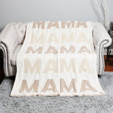 MAMA Repeating Text Print Soft Throw Blanket