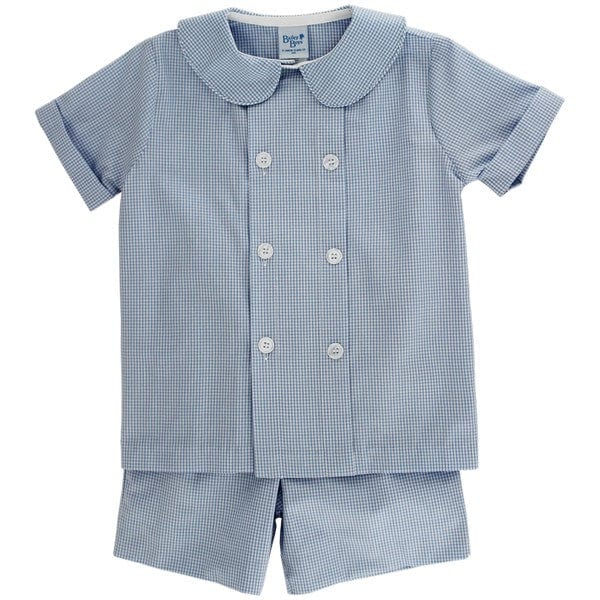 Bailey Boys Bailey Boys Blue Microcheck Dressy Short Set - Little Miss Muffin Children & Home