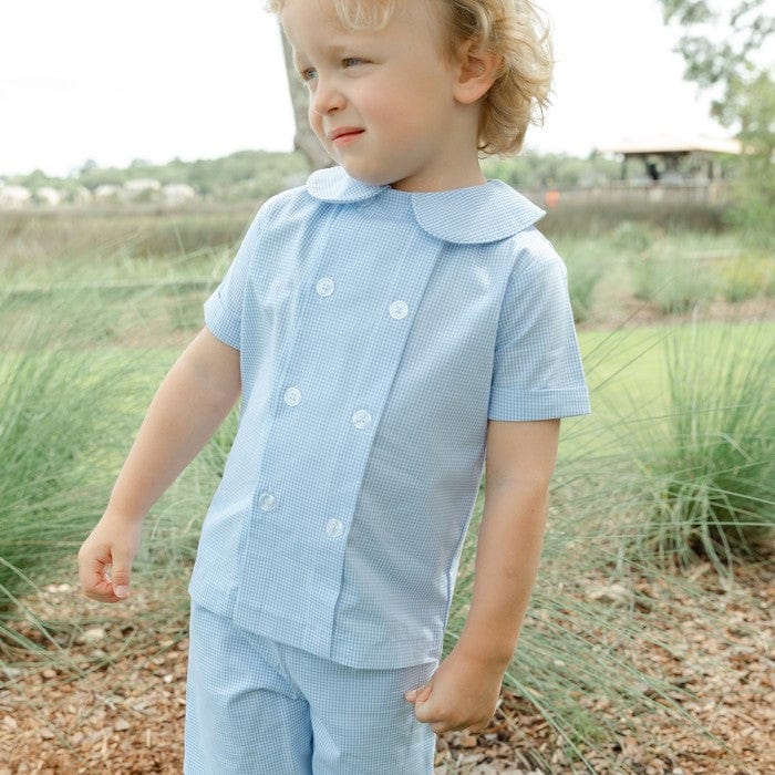 Bailey Boys Bailey Boys Blue Microcheck Dressy Short Set - Little Miss Muffin Children & Home