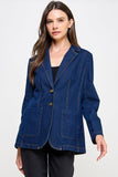 Ellison Slim Denim Blazer Blue