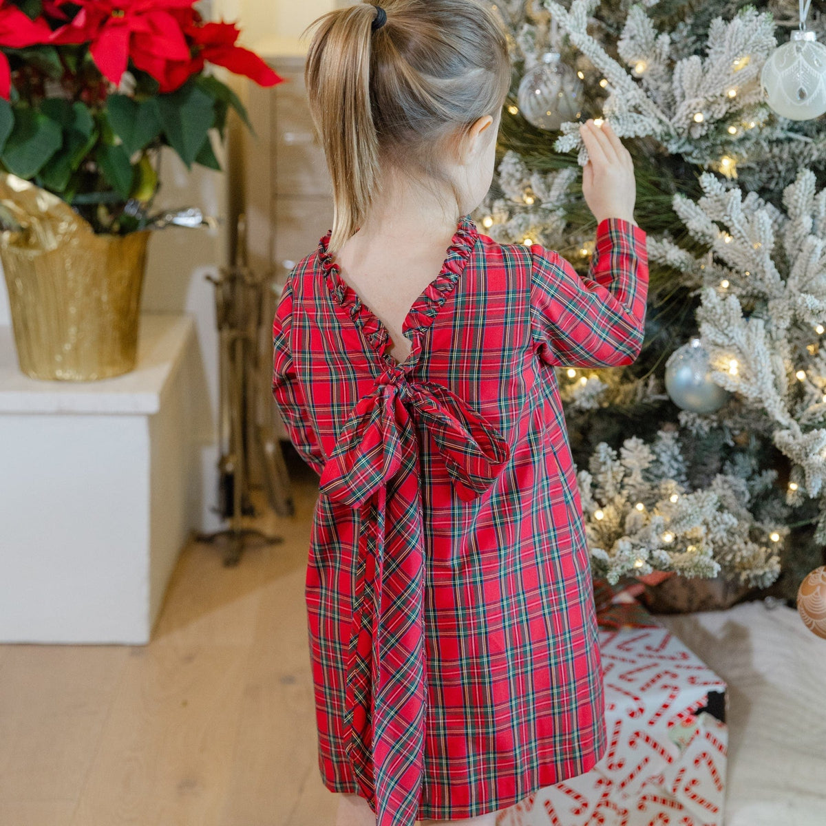 tartan plaid dress with bow