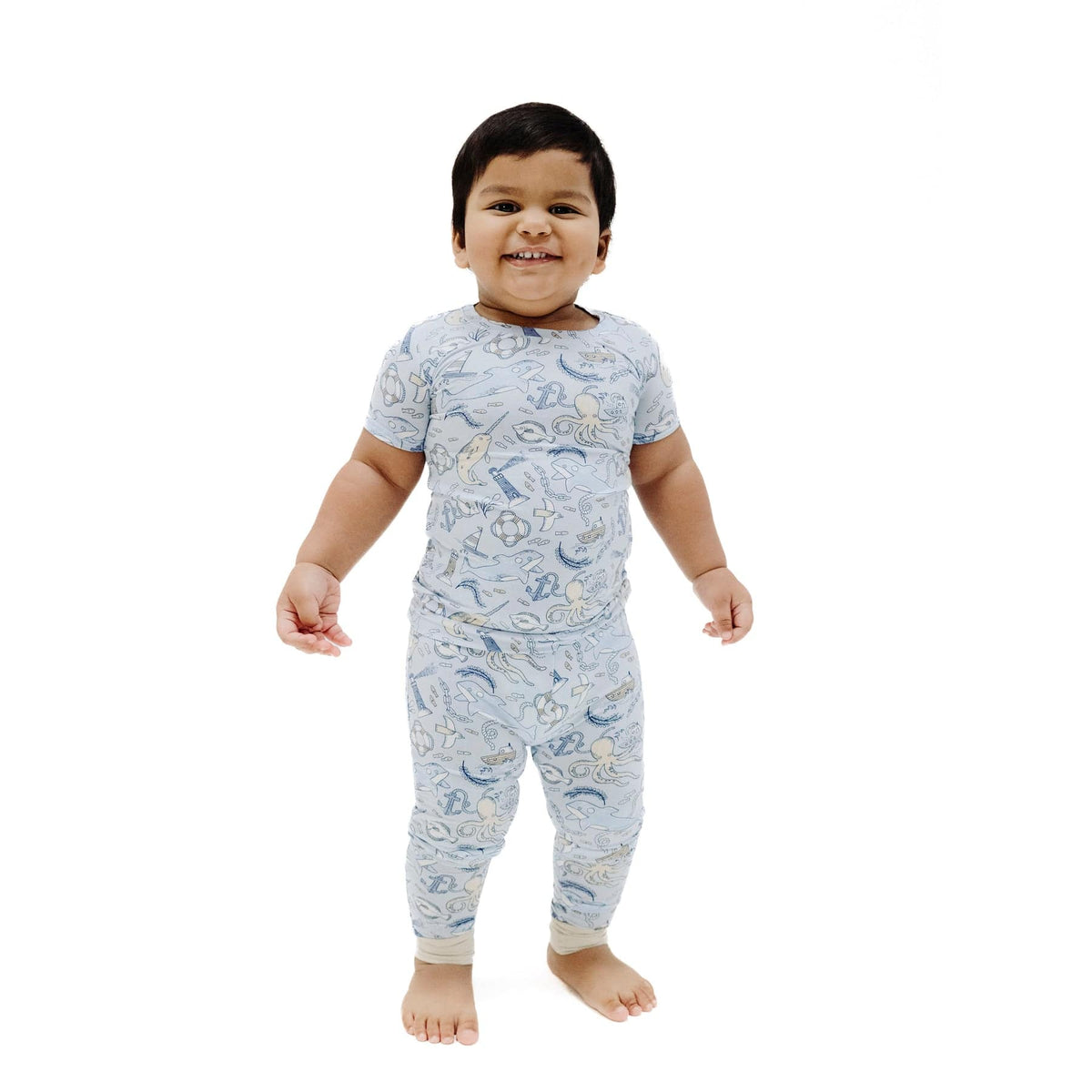 Angel Dear Angel Dear Nautical Notebook Short Sleeve Loungewear Set - Little Miss Muffin Children & Home