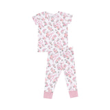 Angel Dear Ribbon And Flowers Short Sleeve Loungewear Set