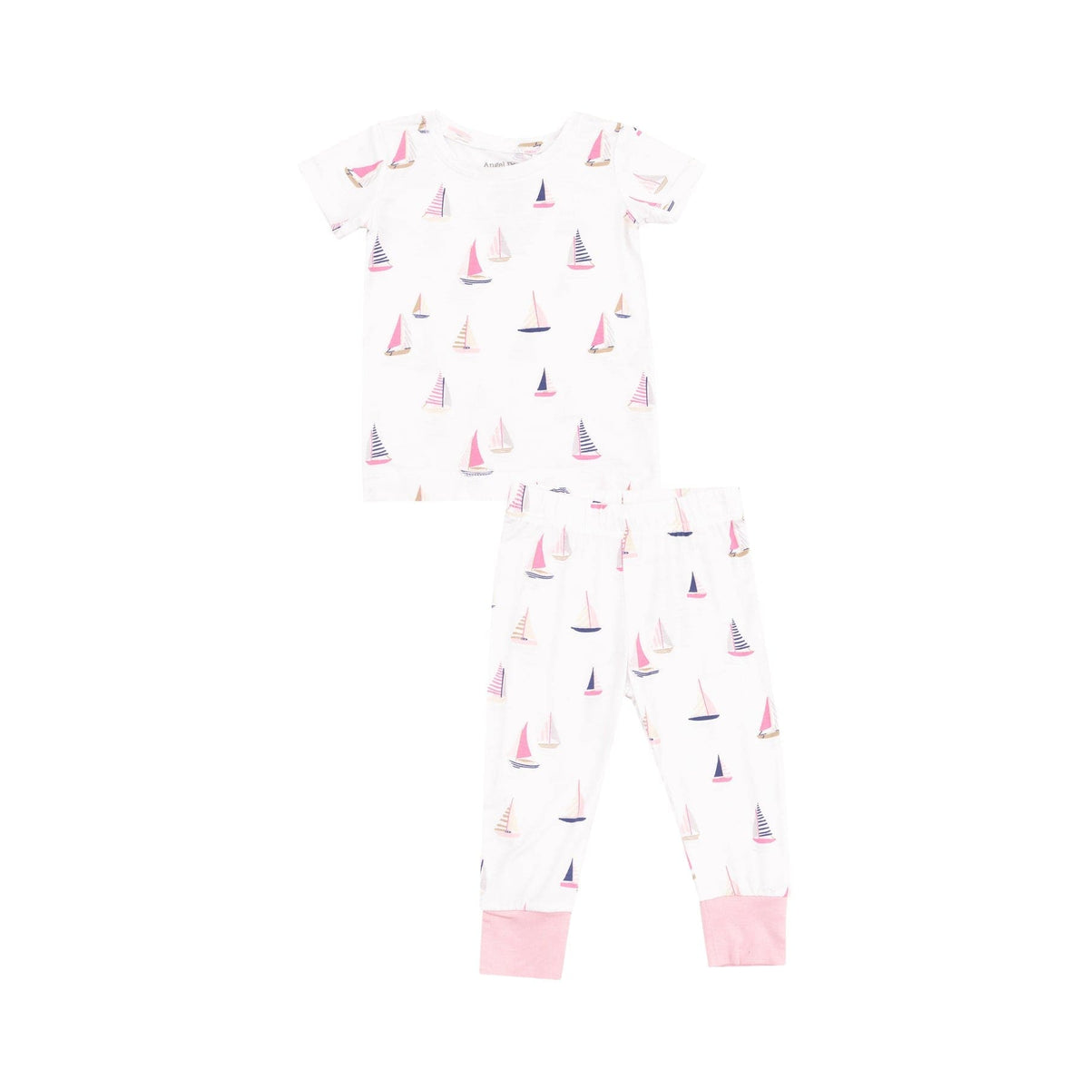 Angel Dear Angel Dear Sailboats Pink Short Sleeve Loungewear Set - Little Miss Muffin Children & Home