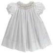 Bailey Boys White with Ecru Geometric Smocked Bishop Dress - Little Miss Muffin Children & Home