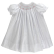 Bailey Boys White with Pink Geometric Smocked Bishop Dress - Little Miss Muffin Children & Home