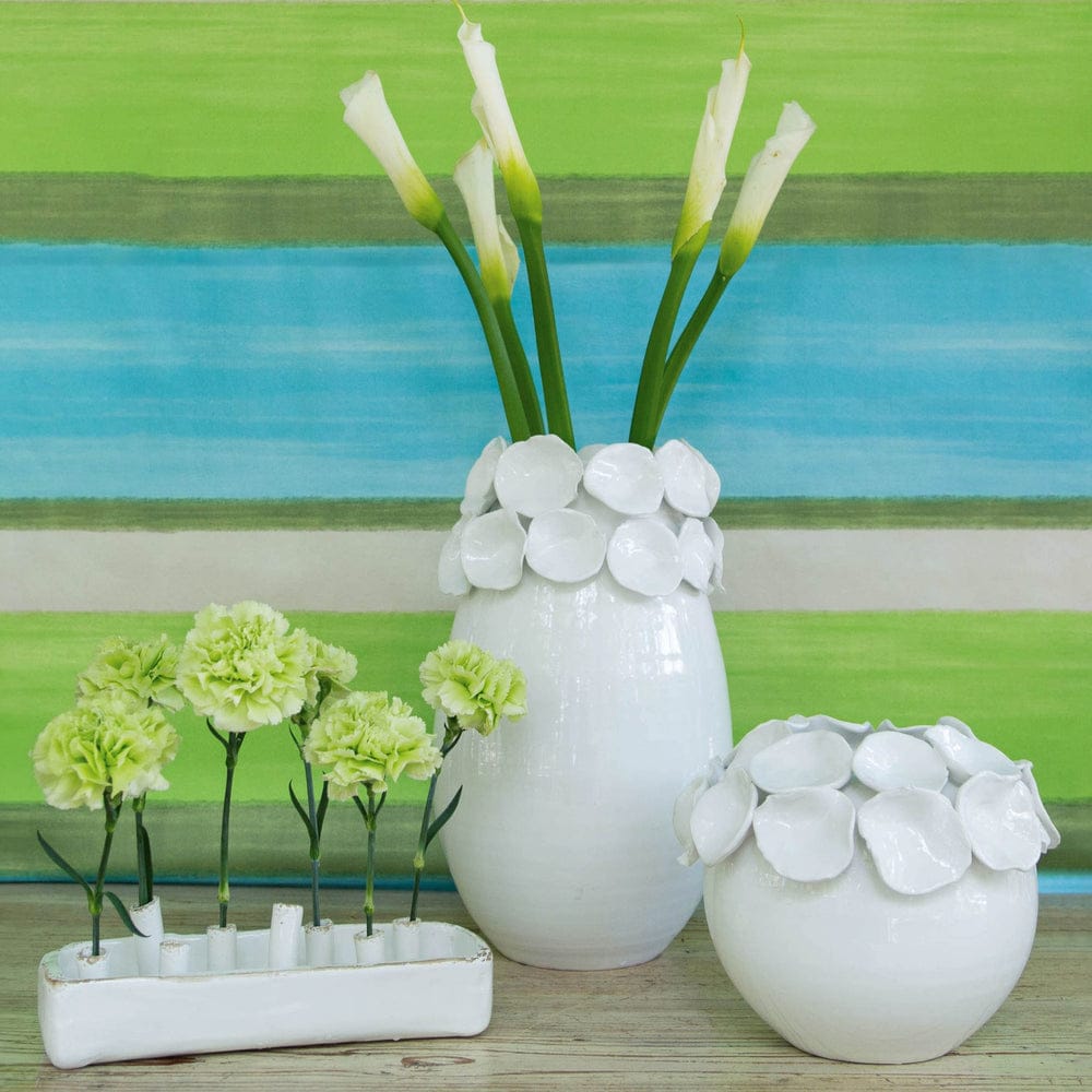 Nasturtium White Vase with Petals