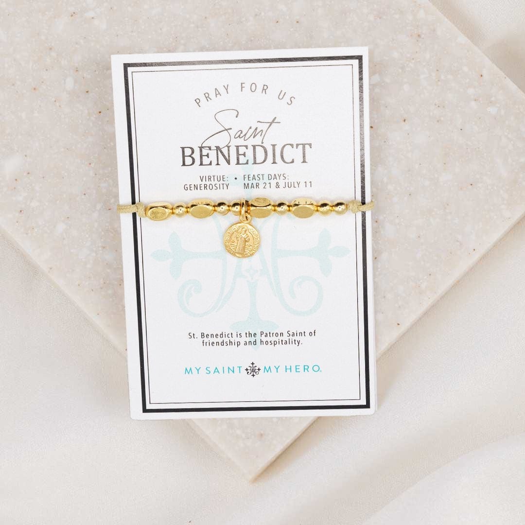 My Saint My Hero My Saint My Hero The Little Saints Saint Benedictine, Gold - Little Miss Muffin Children & Home