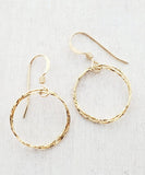 Sosie Designs Gold Diamond Cut Circle Earrings