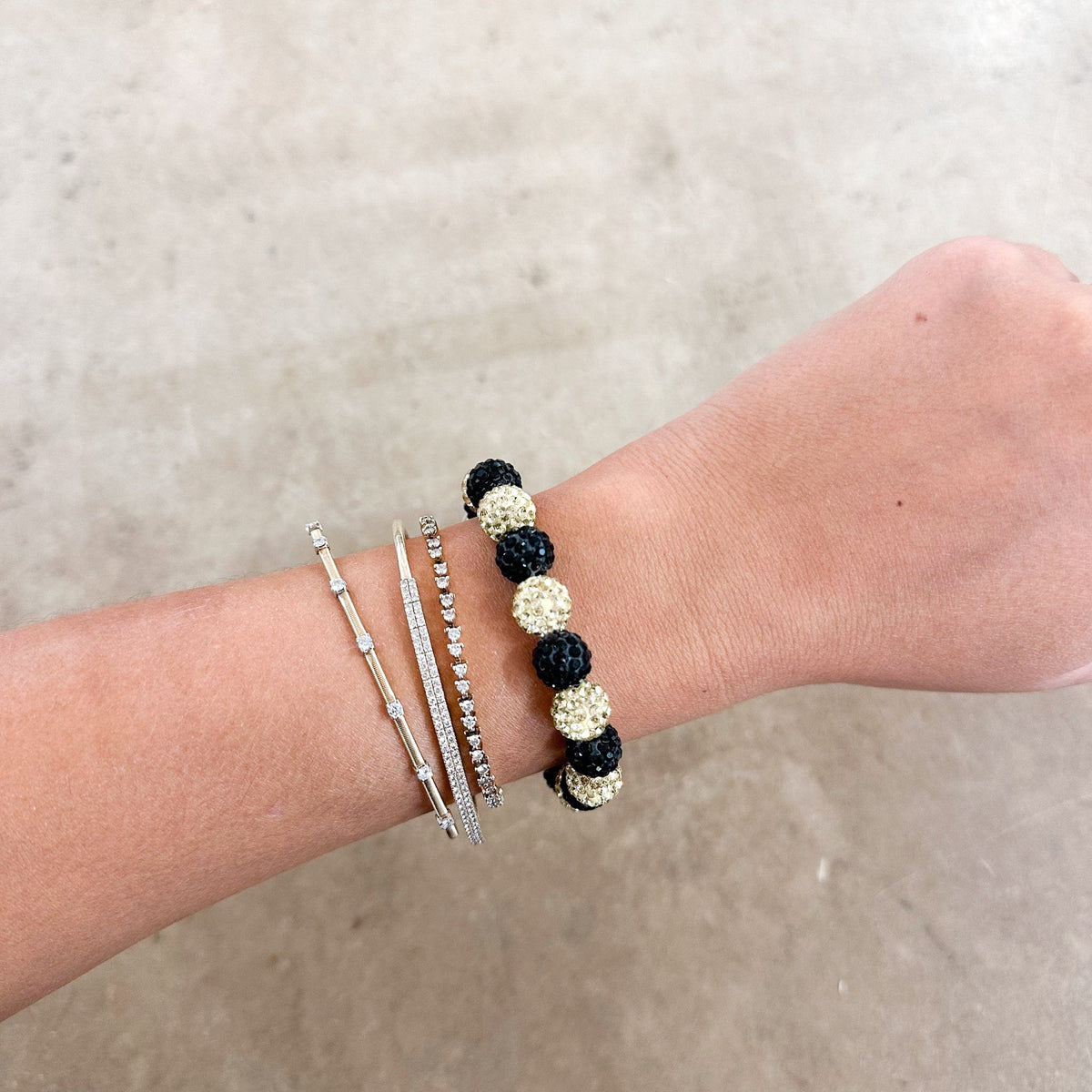 Geaux Luminous Black & Gold Rhinestone Bacelet - Little Miss Muffin Children & Home