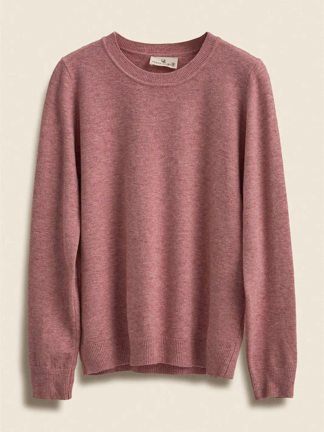 Soft Viscose Blend Crewneck Knit Pullover