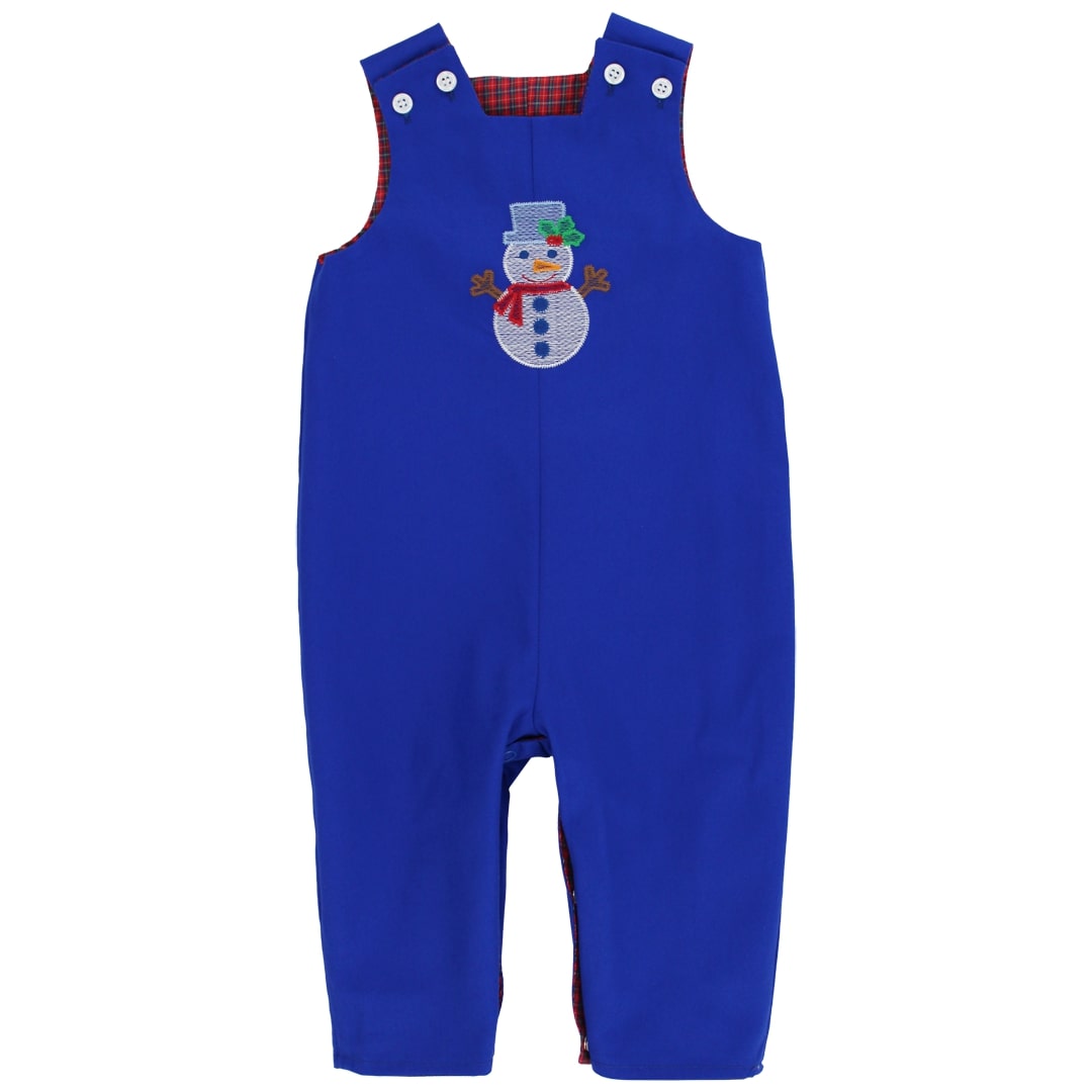 Little Plaid Firetruck Reversible Long John-John