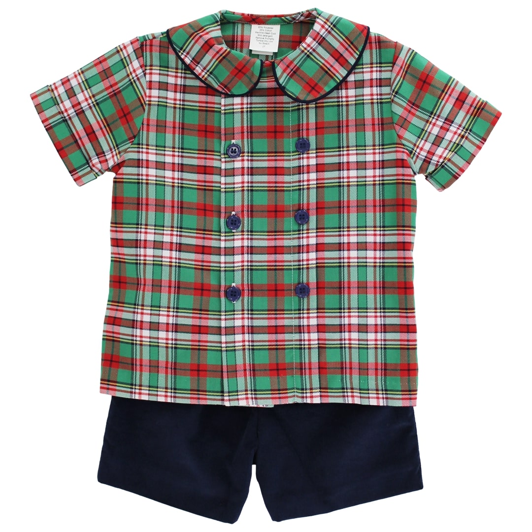 Christmas Plaid Dressy Short Set