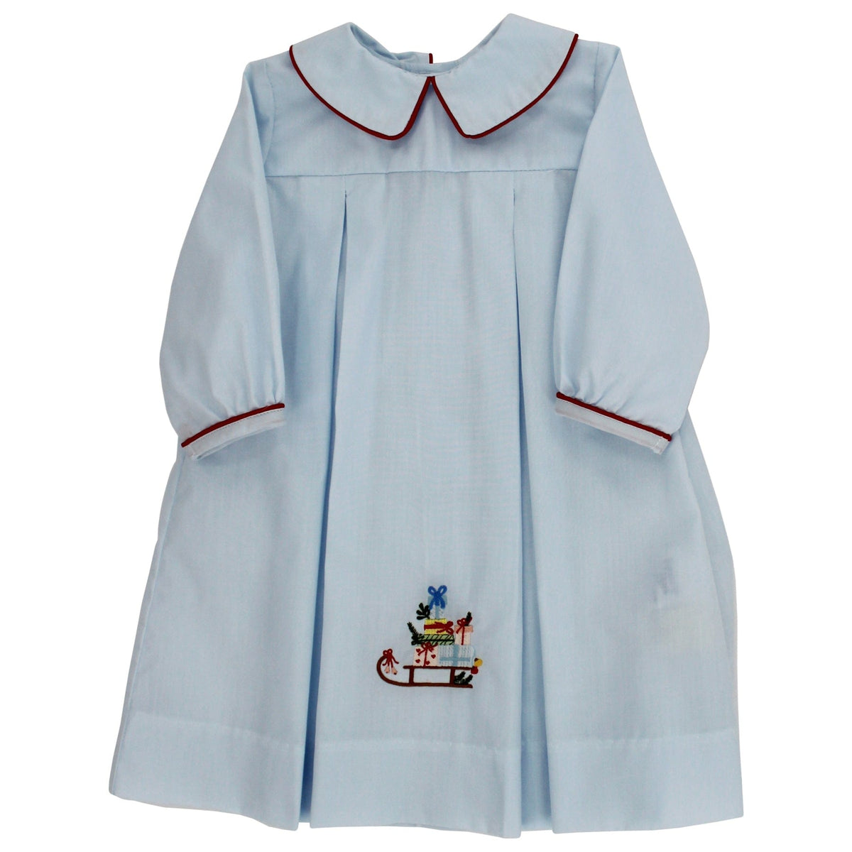 Santa's Sleigh Light Blue Daygown for newborn boys by Bailey Boys