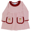 Rudy Reindeer Girls’ Red & White Stripe Knit Dress