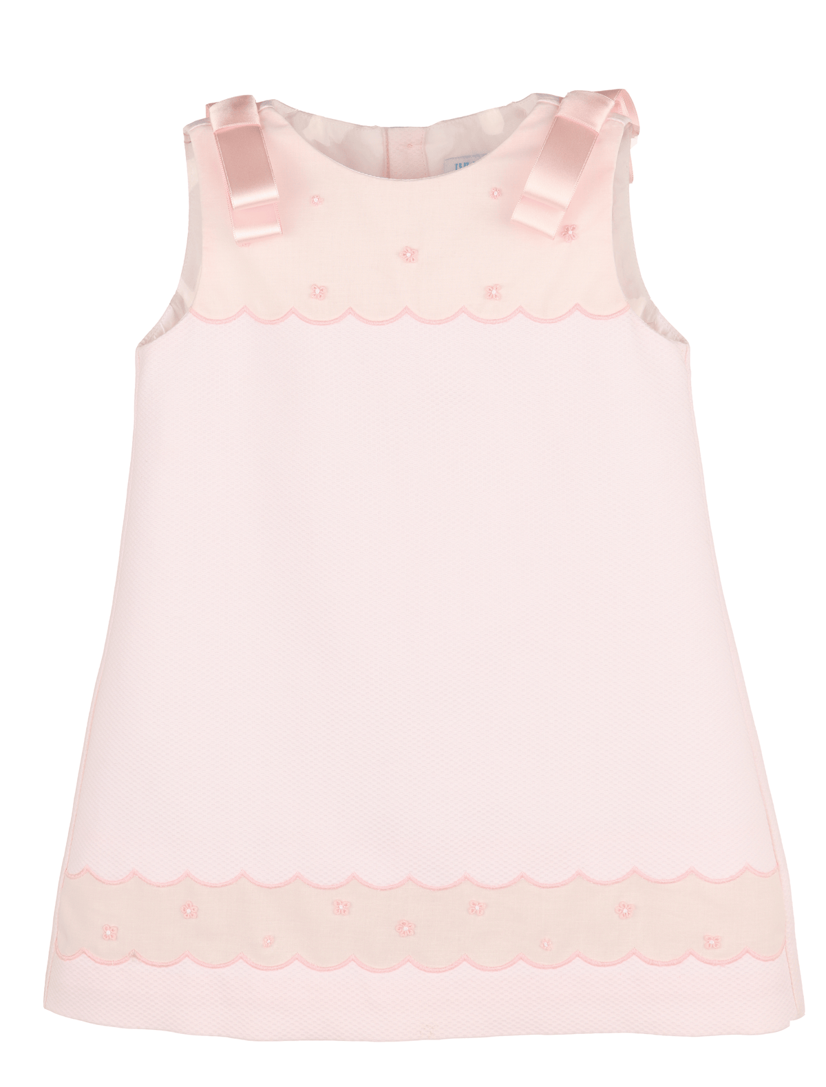 Pink Pique Shift Dress with pearls