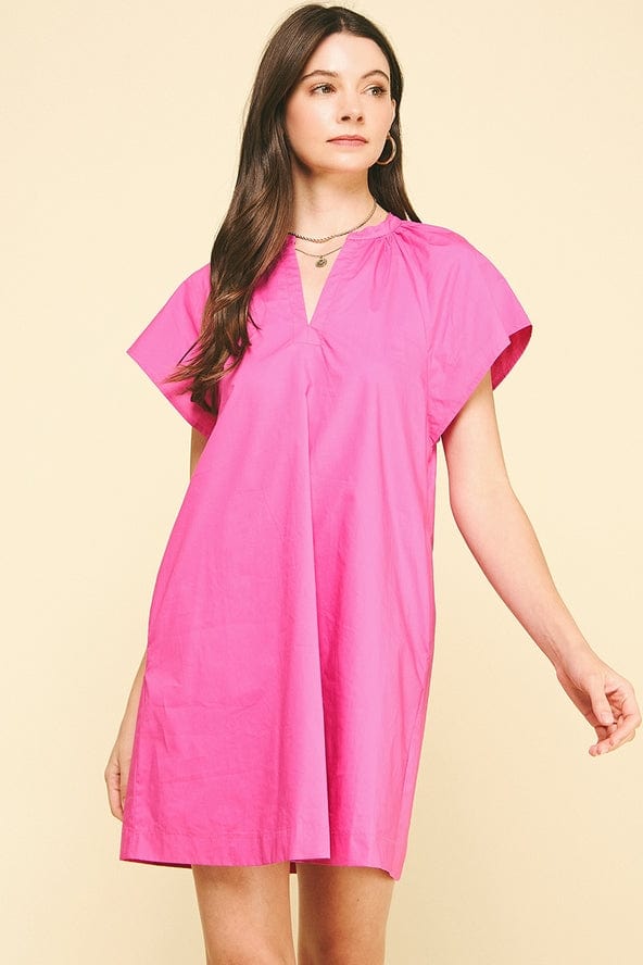 Pinch V-Neck Tunic Dress with Side Pockets - Little Miss Muffin Children & Home