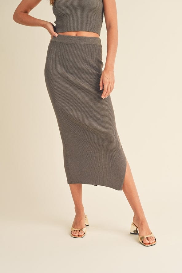 Miou Muse Metallic Knit Skirt in Bronze - Little Miss Muffin Children & Home