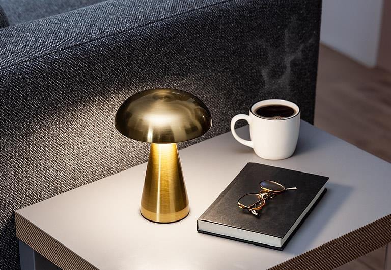 Abbott Abbott Metallic Mushroom LED Table Light - 8"H Brushed Gold - Little Miss Muffin Children & Home