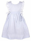 Lulu Bebe Lulu Bebe Bella Linen Ruffle Sleeve Dress with Side Bows - Little Miss Muffin Children & Home