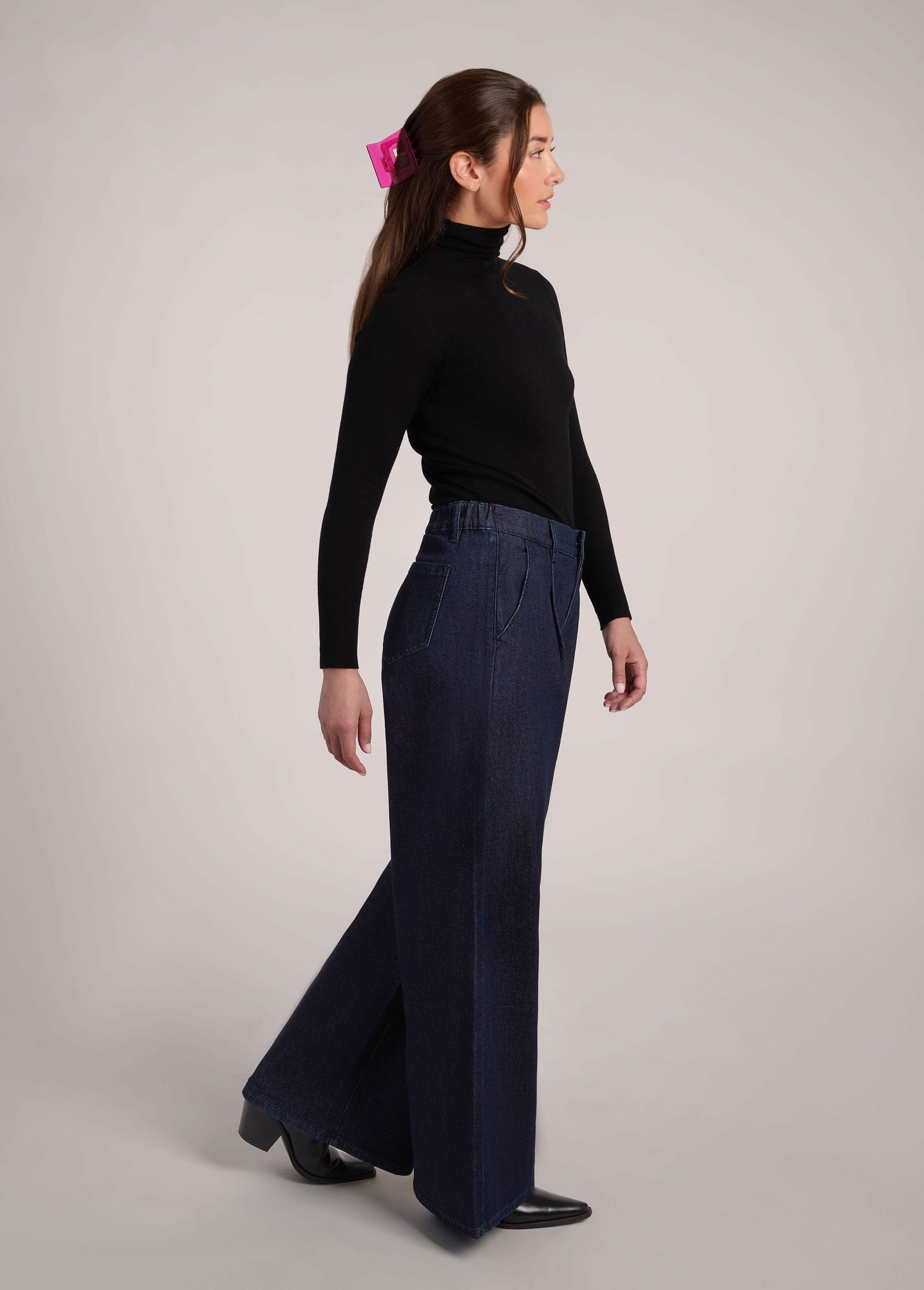 Yoga Jeans Lily Wide Leg Pleated Flowy High Rise 32" Jeans in Elera - Little Miss Muffin Children & Home