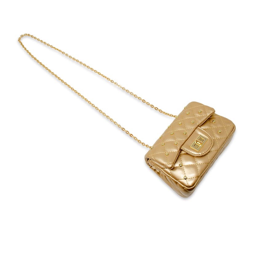 Zomi Gems Zomi Gems Classic Quilted Stud Handbag in Gold - Little Miss Muffin Children & Home