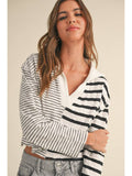 Miou Muse Miou Muse Combo Striped Long Sleeve Cropped Knit Top - Little Miss Muffin Children & Home