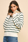 Pinch Striped Knit Quarter-Zip Sweater