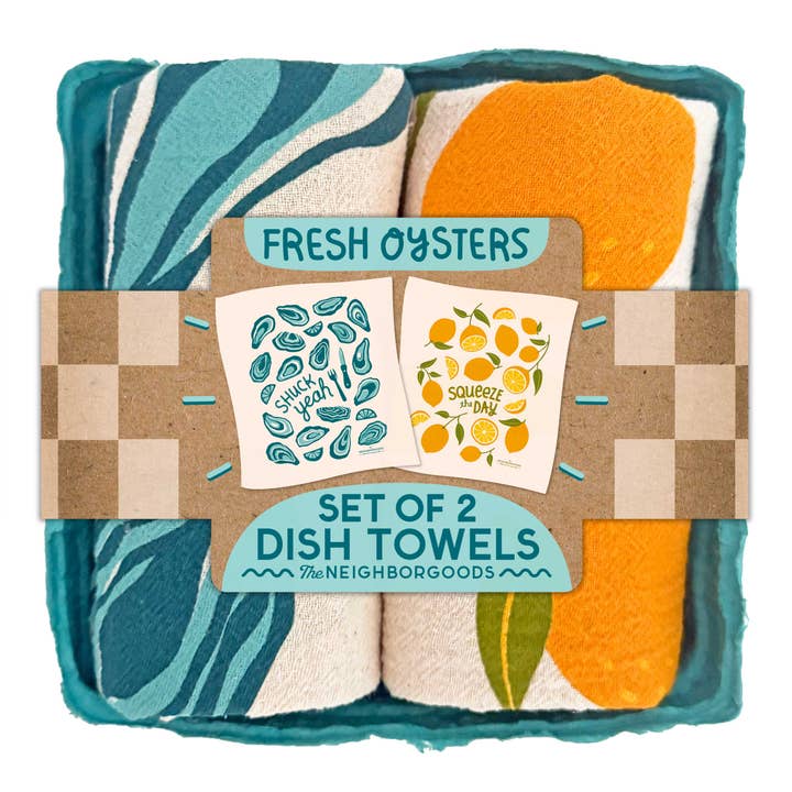 Fresh Oysters Tea Towel Gift Set