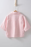 Urban Daizy Collared Camp Shirt in Soft Pink