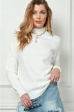 Cezele Heart Elbow Patch Knit Sweater