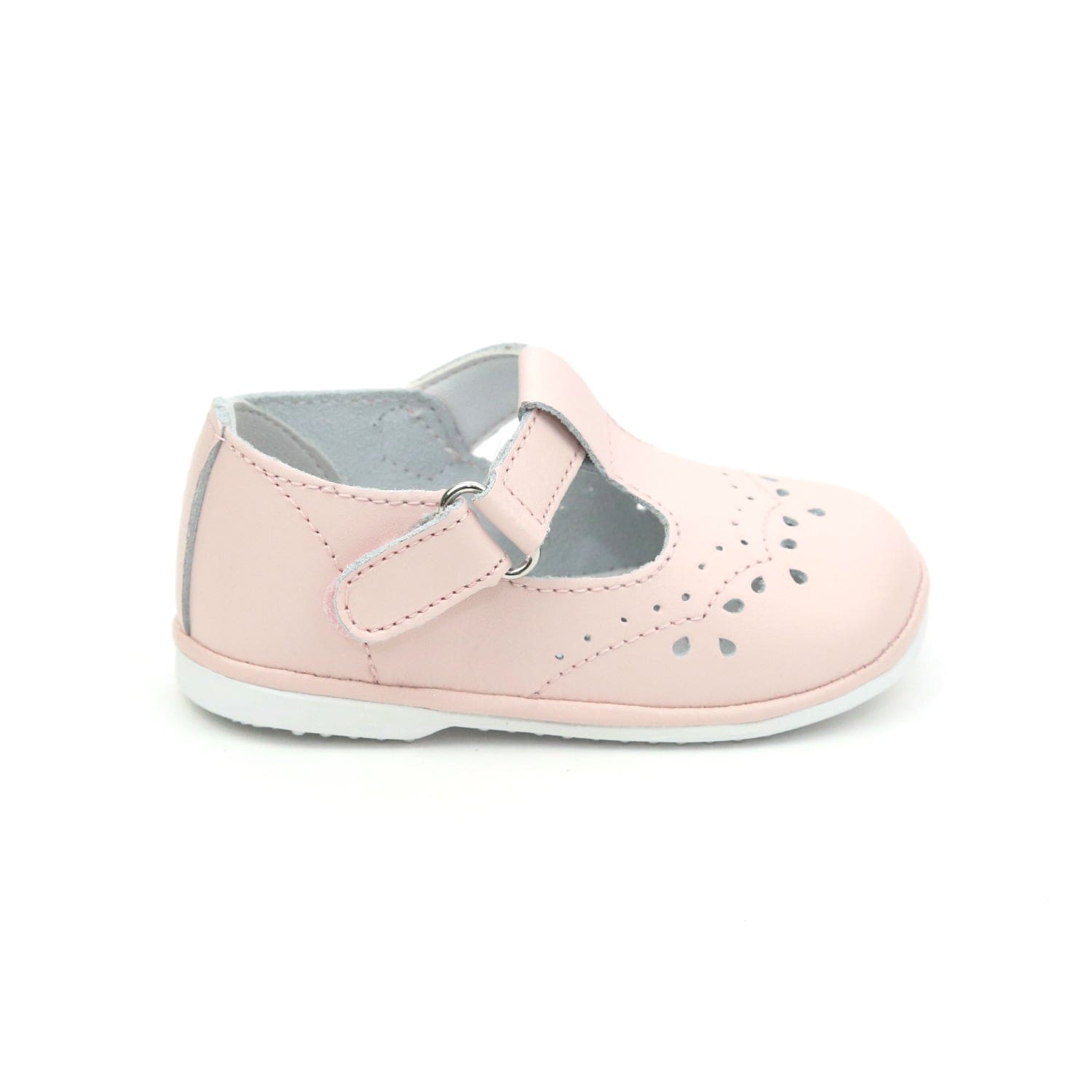 L'Amour Shoes L'Amour Birdie Leather T-Strap Mary Jane in Pink - Little Miss Muffin Children & Home