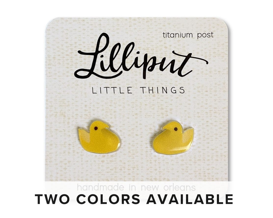 Lilliput Little Things Lilliput Little Things Easter Marshmallow Yellow Chick Earrings - Little Miss Muffin Children & Home