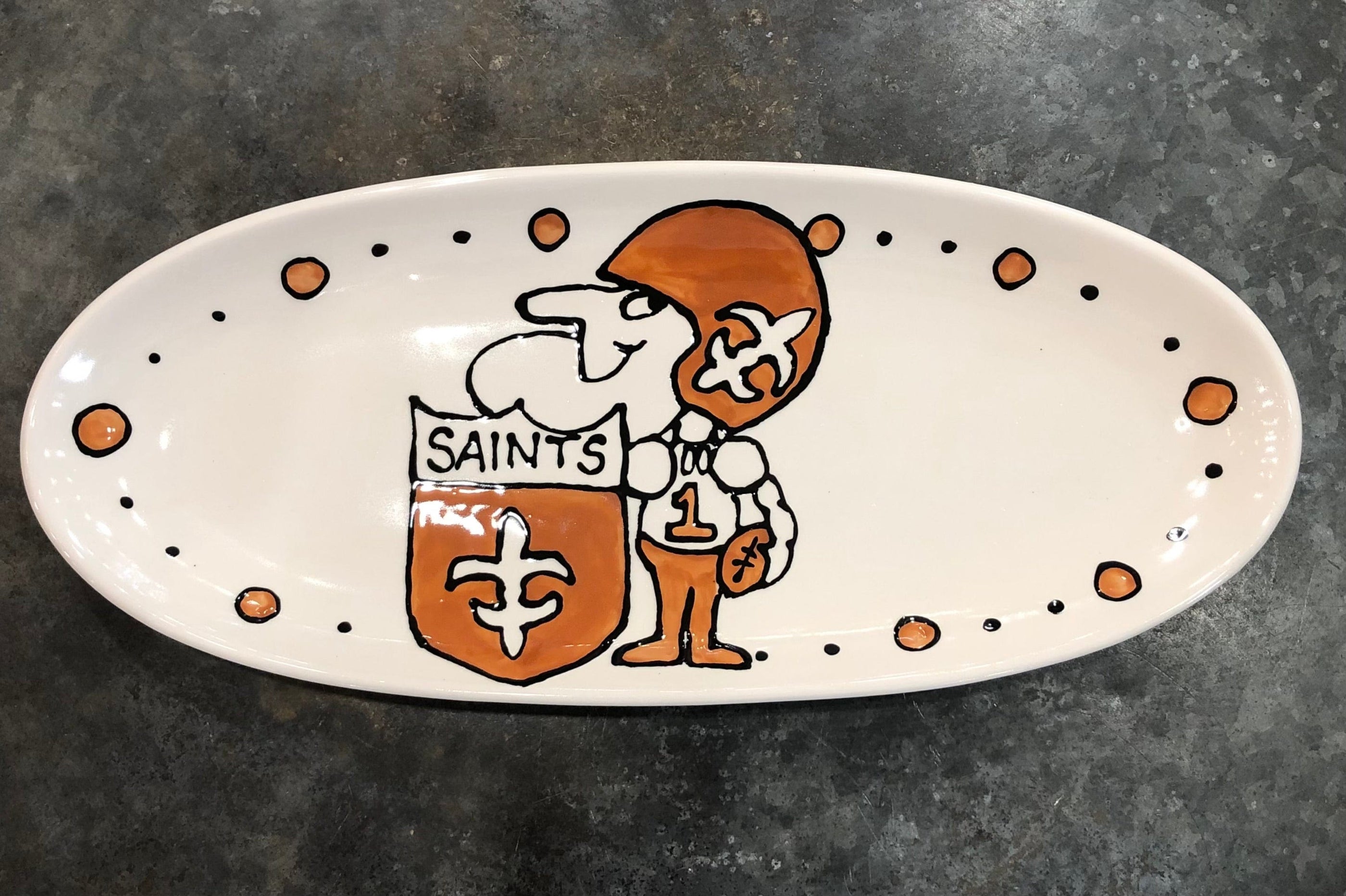Jan Salzer Art Small French Bread Platter, Saints - Little Miss Muffin Children & Home