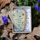 Clay Fossils Kindness Shines Handmade Pottery Heart Memento