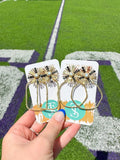 Taylor Shaye Designs Taylor Shaye Designs Gameday Sequin Sunburst Hoops Round Black and Gold - Little Miss Muffin Children & Home