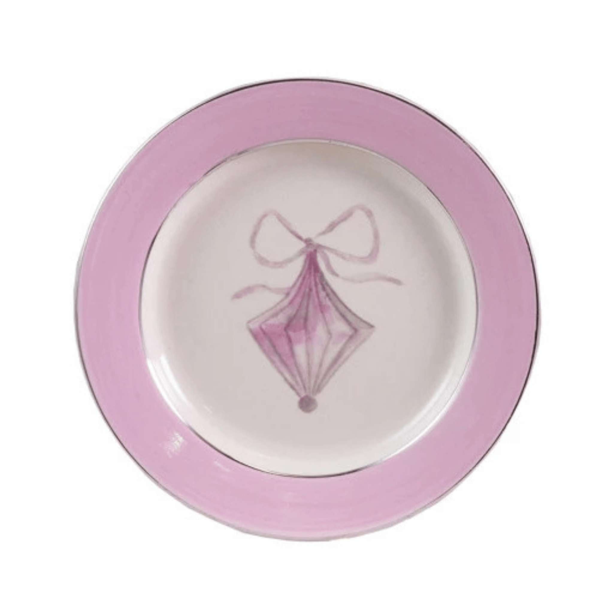 Creative Co-op Stoneware Plate with Ornament Image & Electroplated Edges, 4 Styles - Little Miss Muffin Children & Home